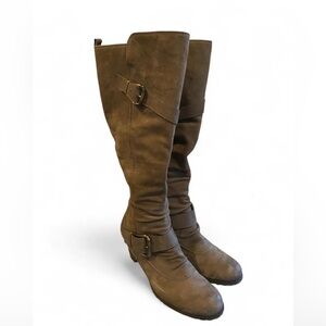 Paul Green Brown Knee-High Heeled Boots